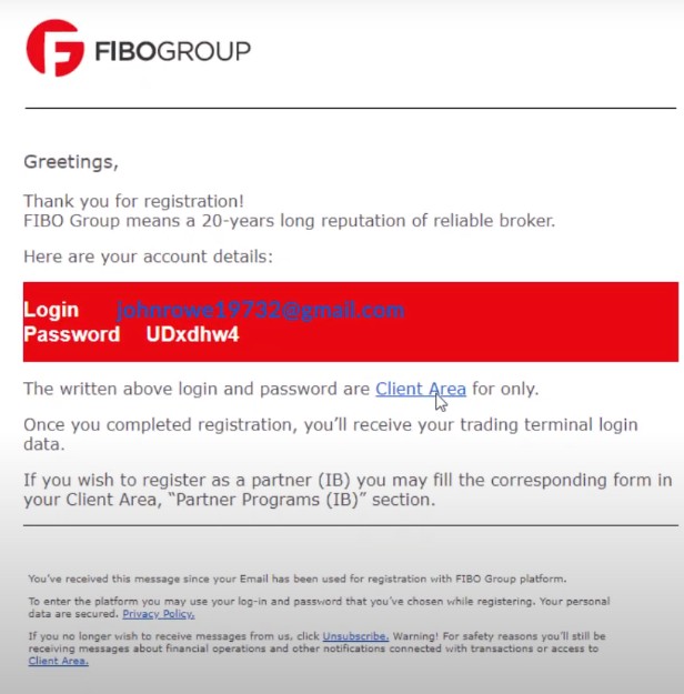 FIBO Group: registration and login 4